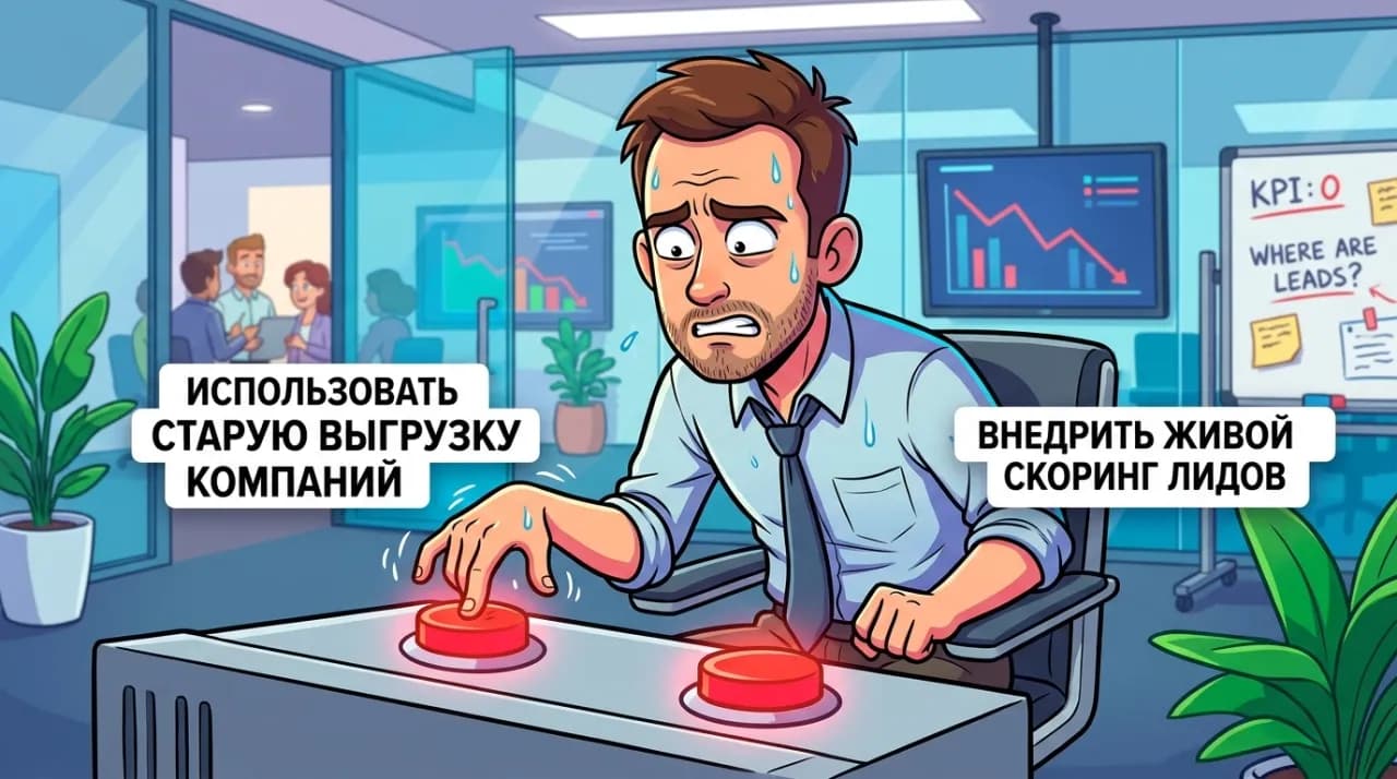 Почему выгрузка компаний устаревает за месяц и что такое живой скоринг лидов - Hero Image