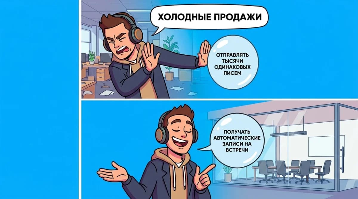 Автоматизация переписки в холодных продажах: от первого письма до встречи в календаре - Meme 2