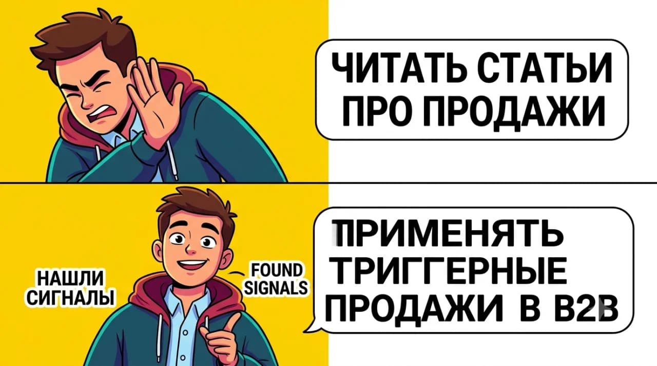 Триггерные продажи в B2B: какие сигналы означают, что компании нужны Вы - и где их брать - Hero Image