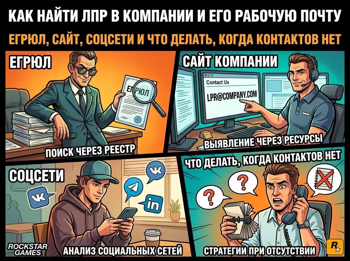 Как найти ЛПР в компании и его рабочую почту: ЕГРЮЛ, сайт, соцсети и что делать, когда контактов нет - Illustration 1