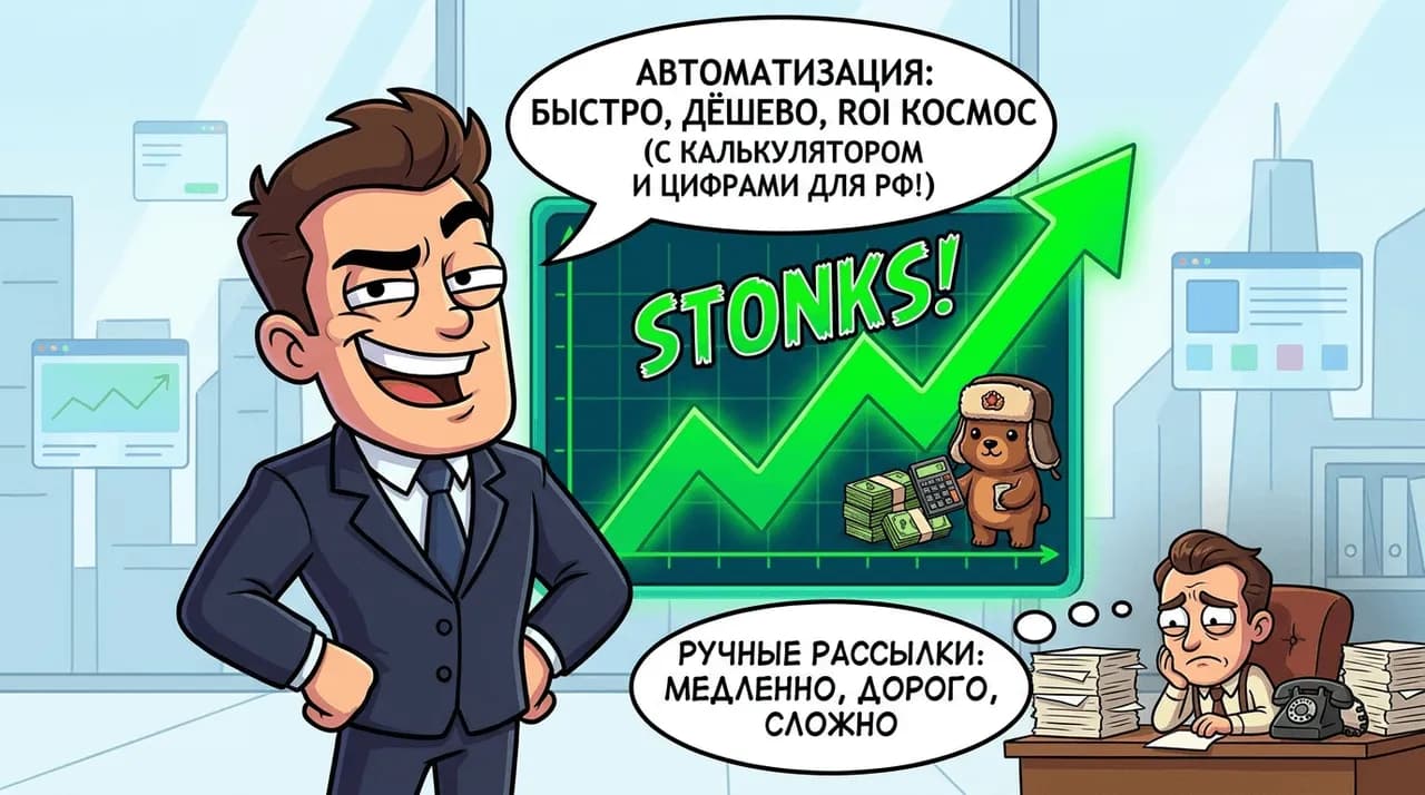 Ручные рассылки vs Автоматизация: ROI калькулятор и реальные цифры для российского рынка - Hero Image