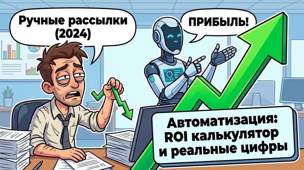 Ручные рассылки vs Автоматизация: ROI калькулятор и реальные цифры для российского рынка - Meme 2