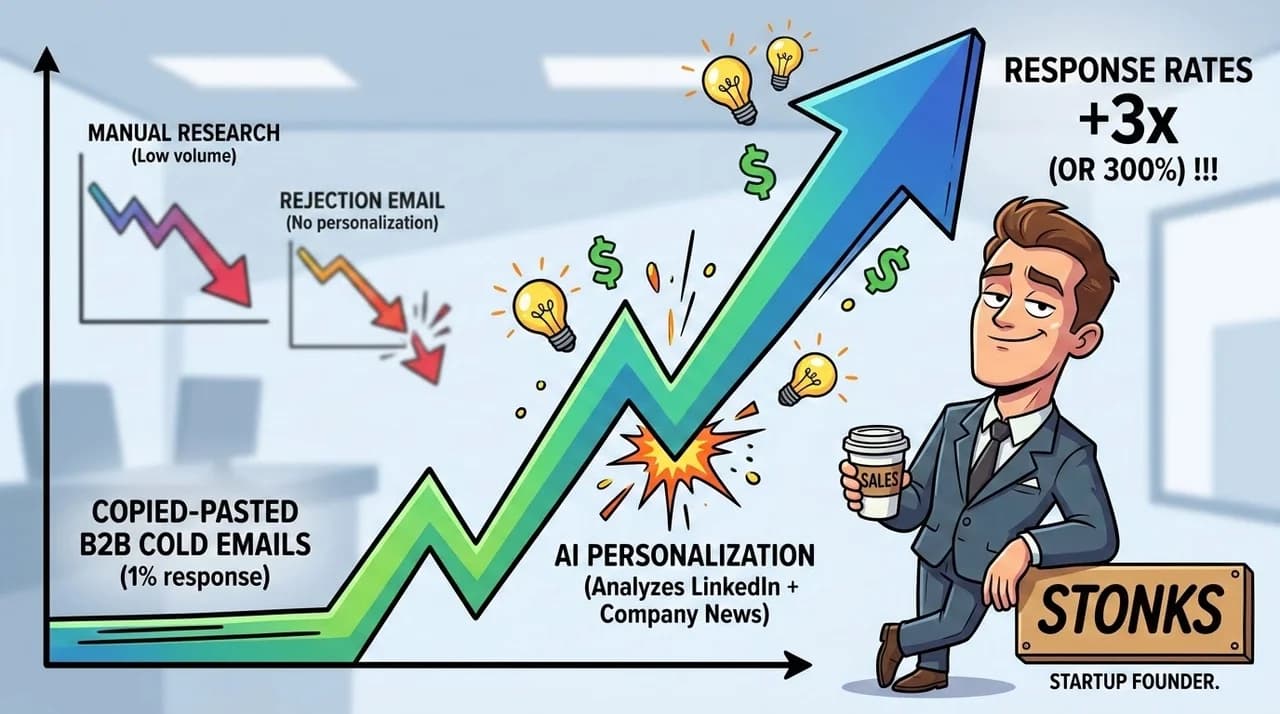 AI персонализация email: Как работает и почему увеличивает ответы в 3 раза - Hero Image