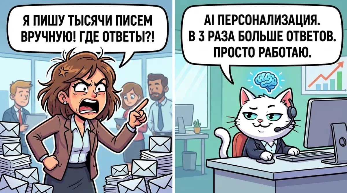 AI персонализация email: Как работает и почему увеличивает ответы в 3 раза - Meme 2